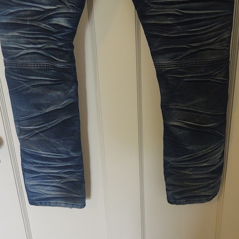 R. Sole Denim Moto Style Slim Fit Distressed Jeans Sz 34 x 32 - Picture 8 of 11